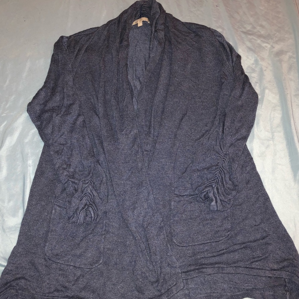 Joan Vass Open-Front Cardigan, Size Large